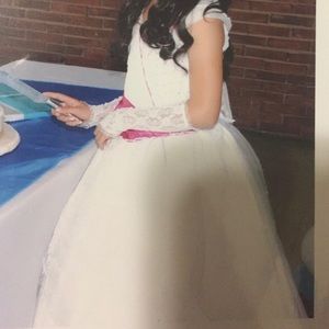 White long dress with pink accents (girls dress)